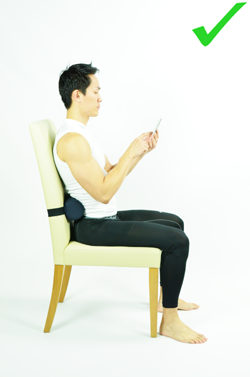 Ideal sitting posture using electronics